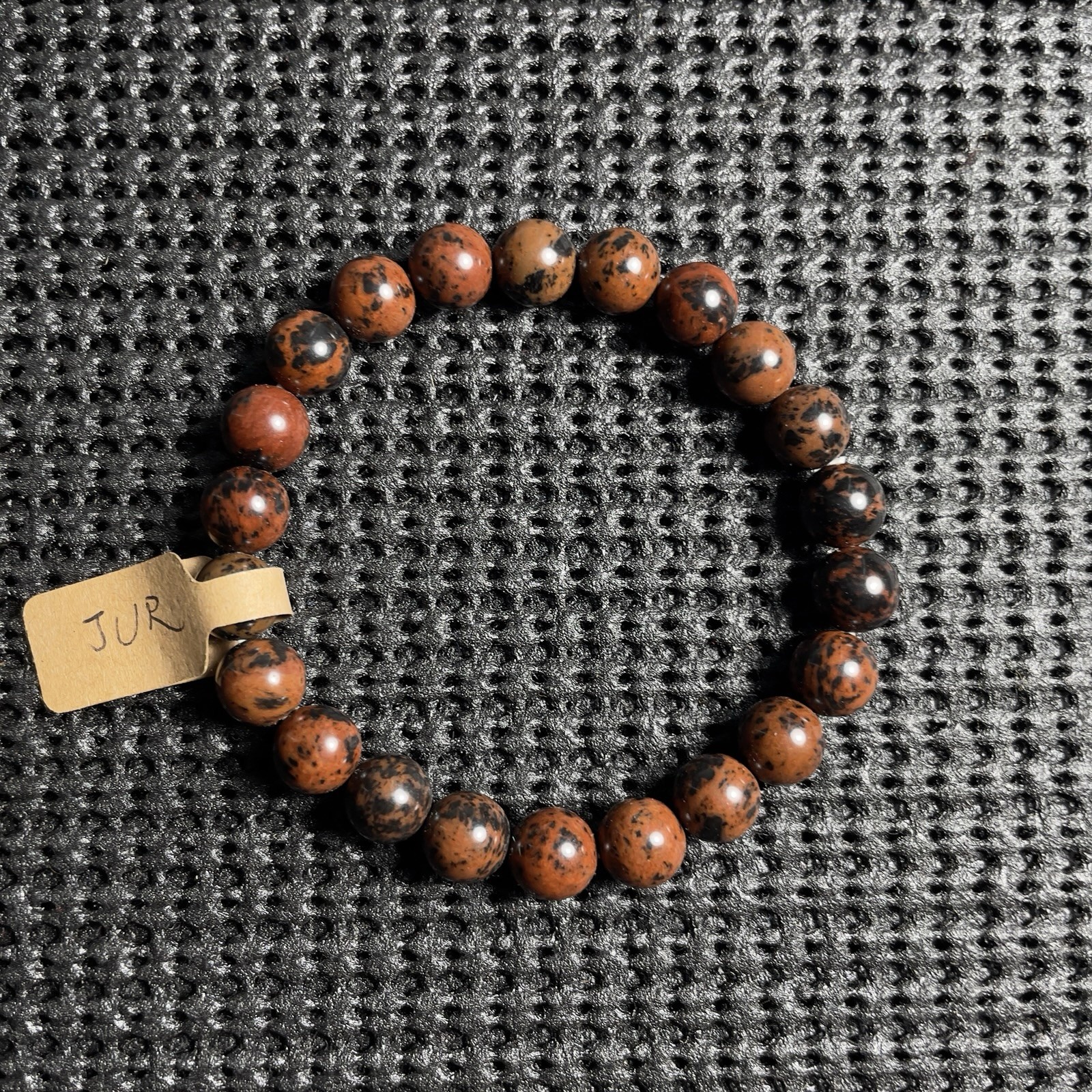 8mm Natural Mahogany Obsidian Agate Gemstone Bracelet Yoga Mala Healing Chakra