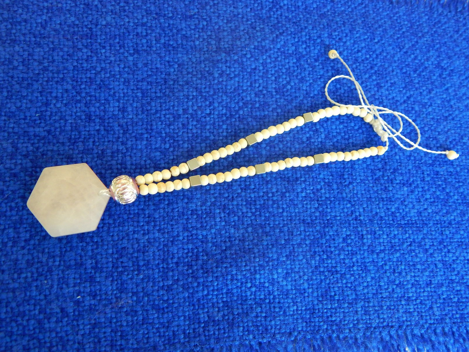 Rose quartz natural stone Pendant Amulet for car rearview mirror gift for woman