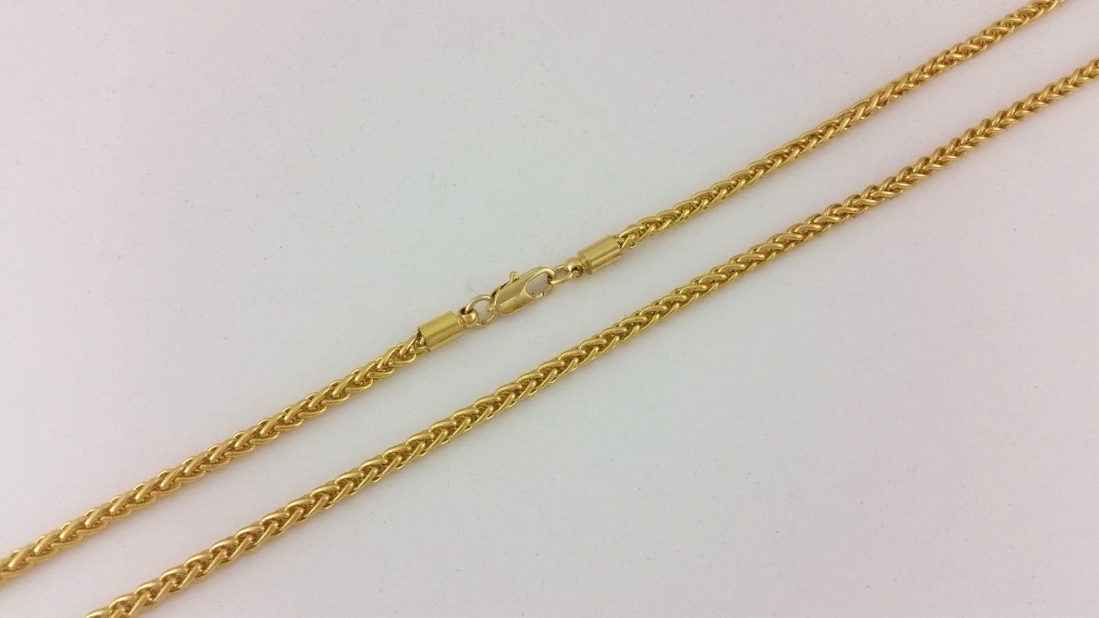 14k Gold Clad Stainless Steel Round Knitted Franco Rope Chain Necklace 3mm