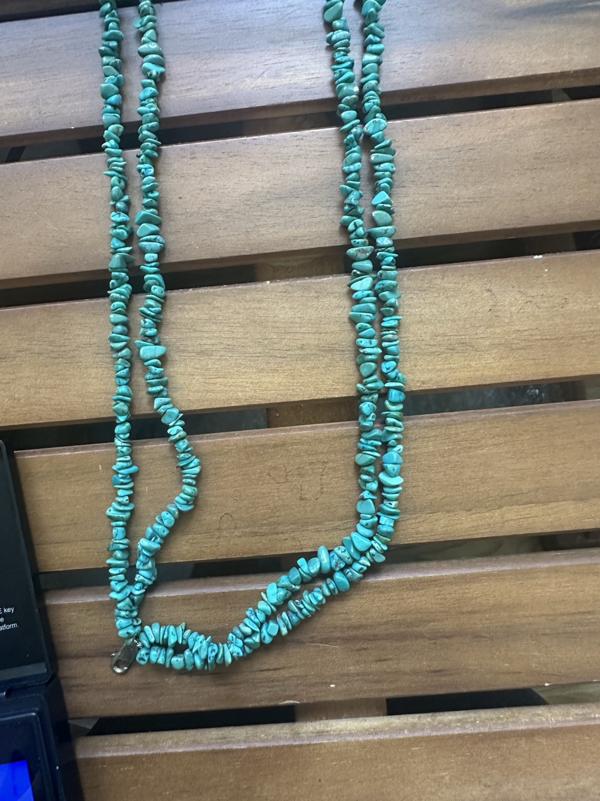 Native American Navajo Blue Nugget Turquoise Necklace 2 strand