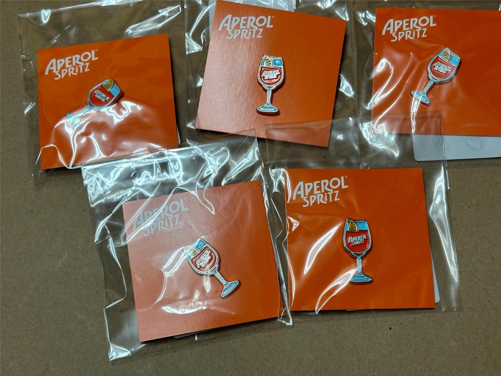 5x Pack Lot Bar Flair Aperol Spritz Soft Enamel Pins 1/2 x 1″ Cocktail Lapel Pin