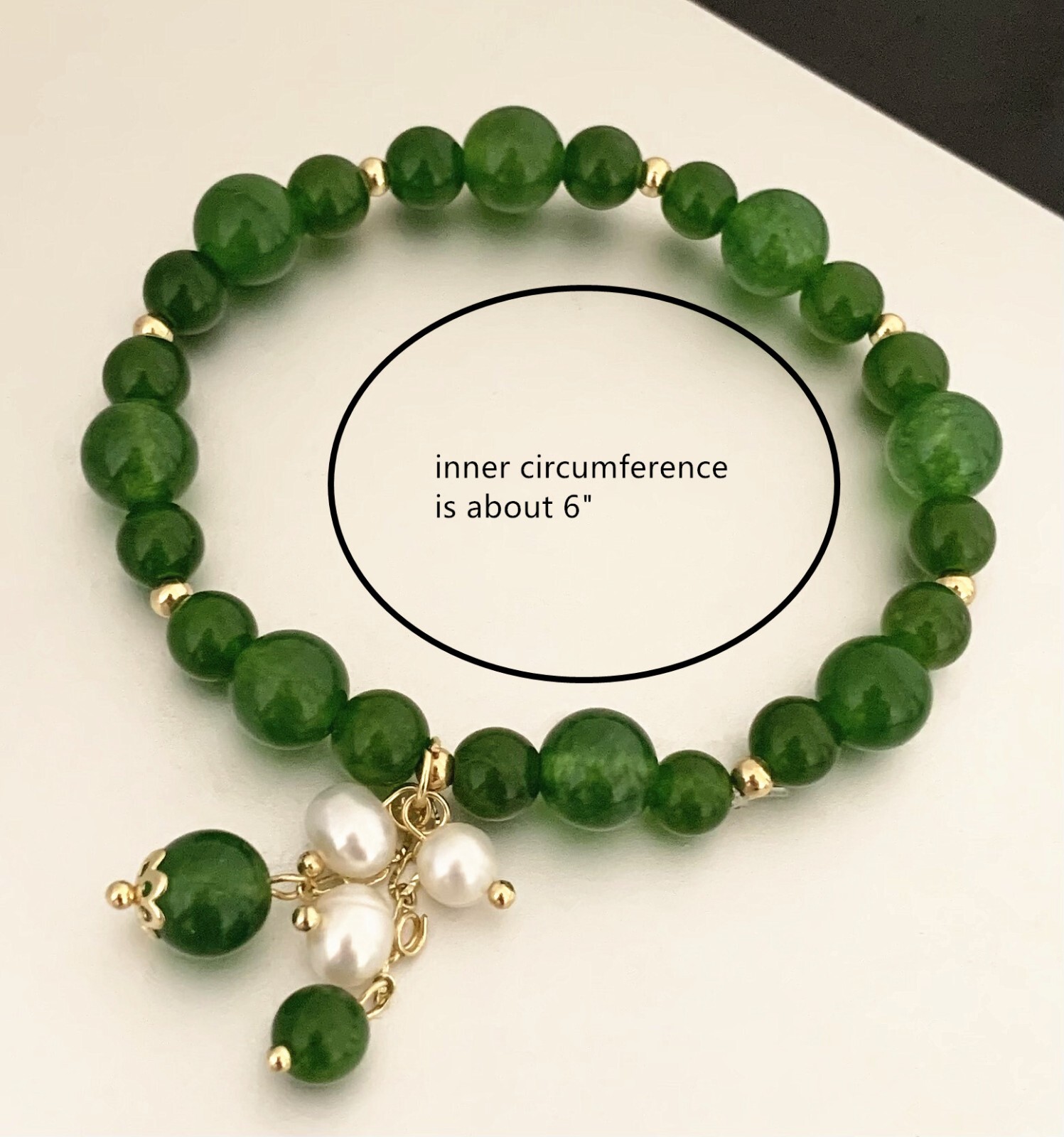 Handmade Natural Green Agate Beaded Bracelet Amulet