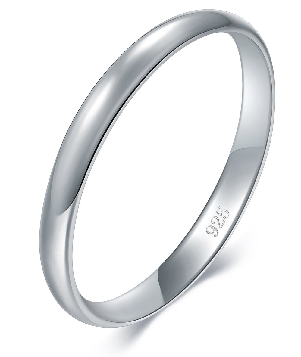 Sterling Silver Wedding Band – 925 Pure Sterling Silver Band for Women & Men …