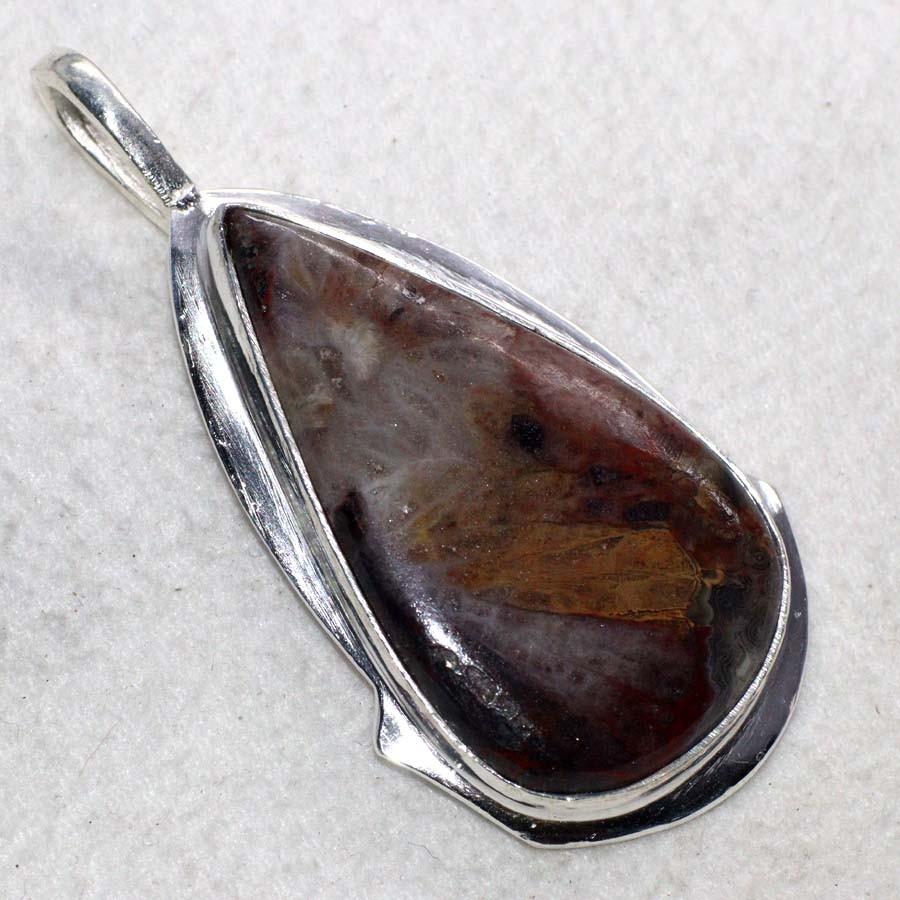 Mexican Laguna Lace 925 Silver Plated Pendant 2.2″ Aesthetic Jewellery MJ