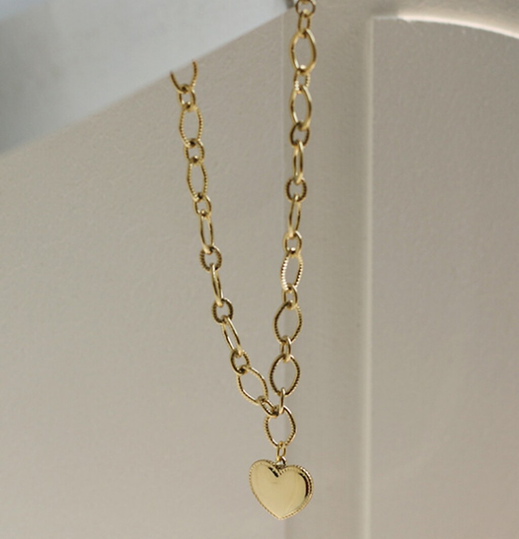 Women Girl Titanium Stainless Steel Non Fade Gold Heart Hand Bracelet 6.5-8.5″