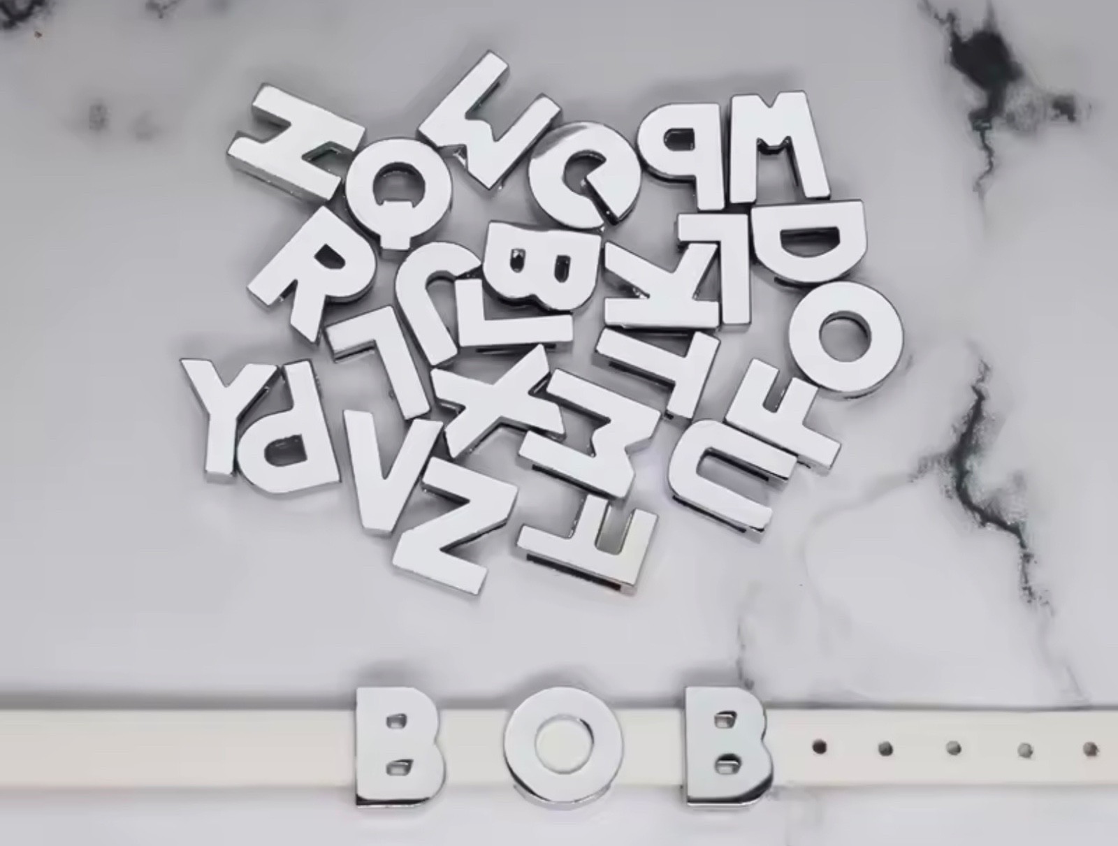 Chrome Letters Slide 10mm int dia A-Z DIY Charms Name custom alphabet