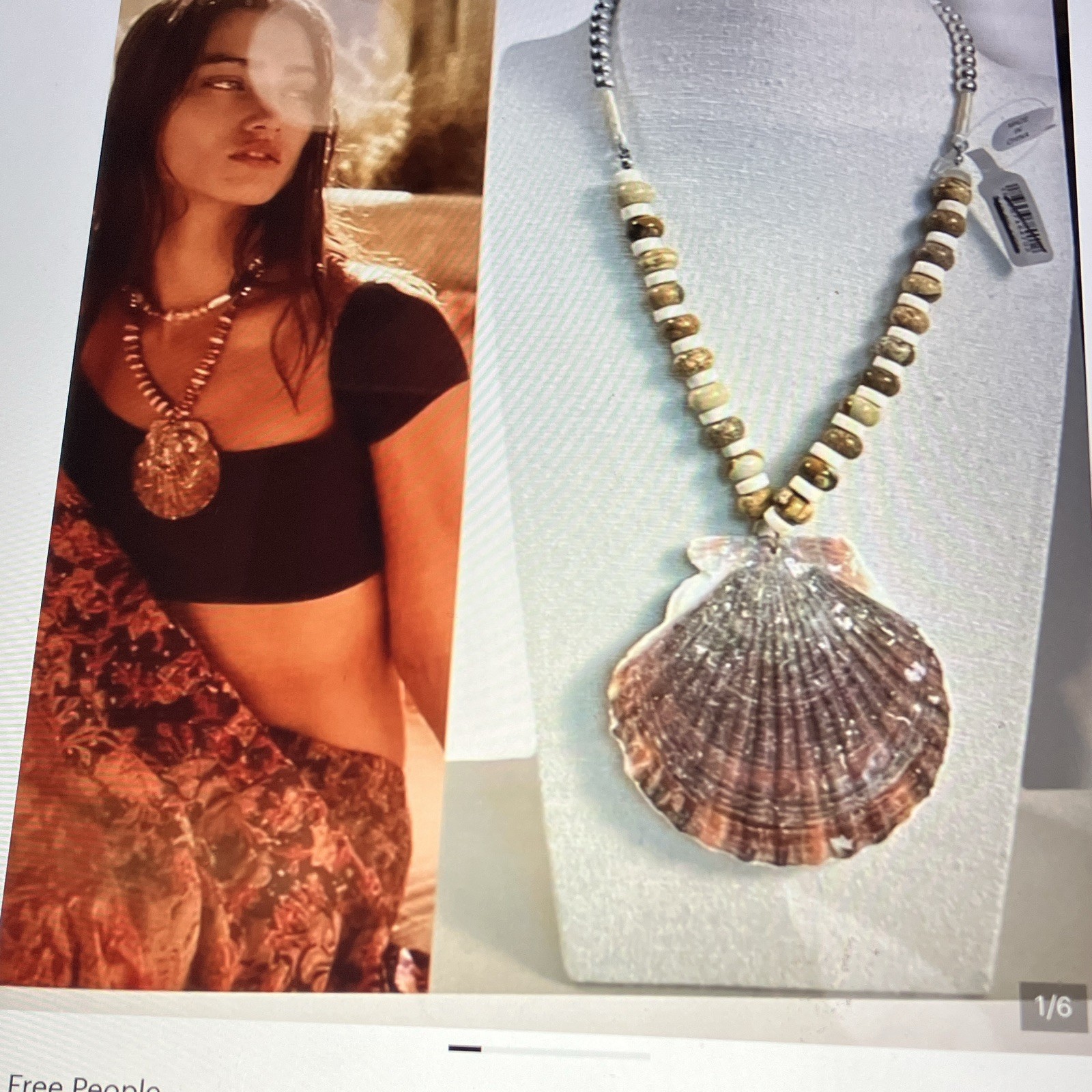 Free People love letter to the sea shell necklace