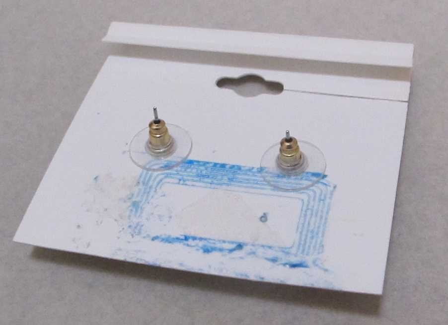 LC LAUREN CONRAD Pink Acrylic Heart Gold Tone Frame 3/8” Stud Earrings NOC