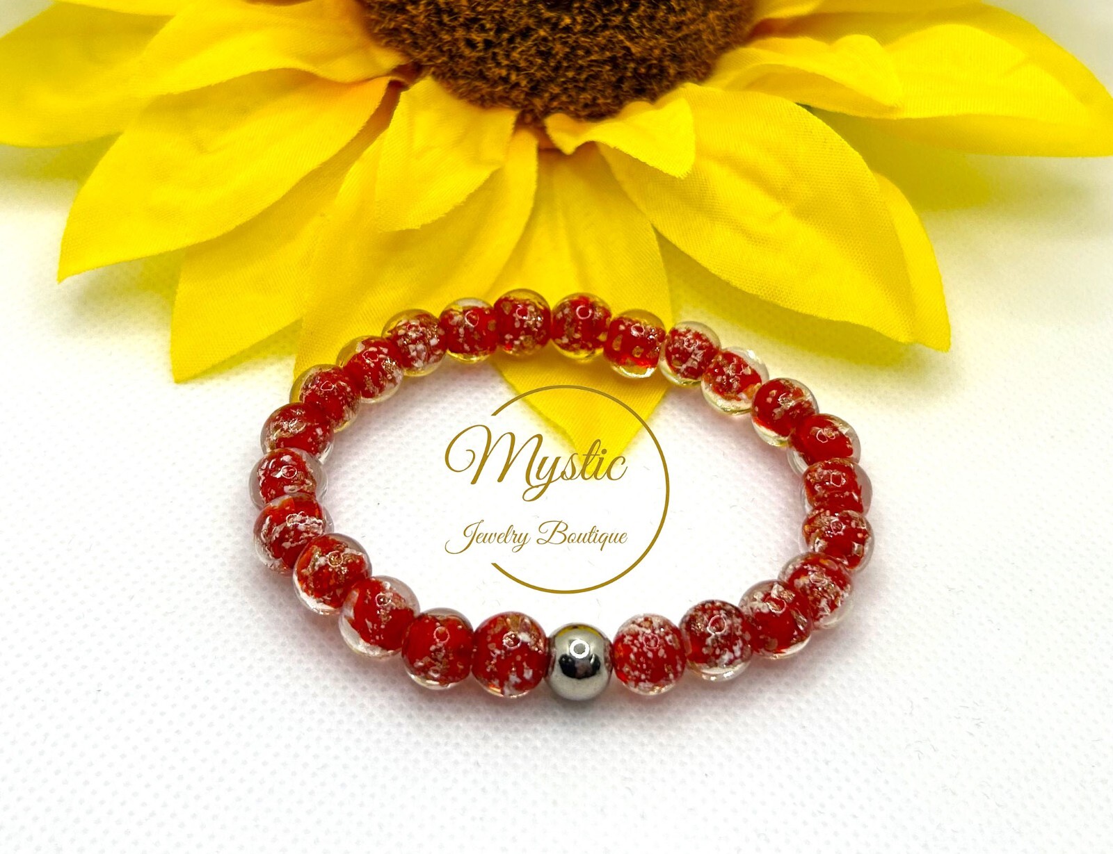 Mystic Firefly bracelet lampwork luminous glass glow in the dark Made in the USA