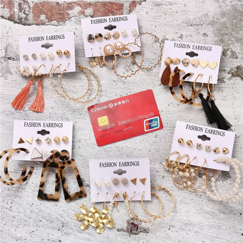 Oversize Hoop Earrings – Gold Color Round Circle Women Earrings Set DIY Jewelry