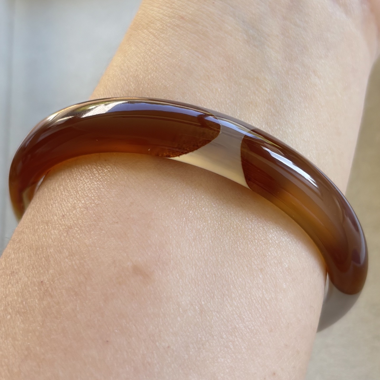 59mm Carnelian Agate Bangles Bracelets Donut Red Lace Agate Banding