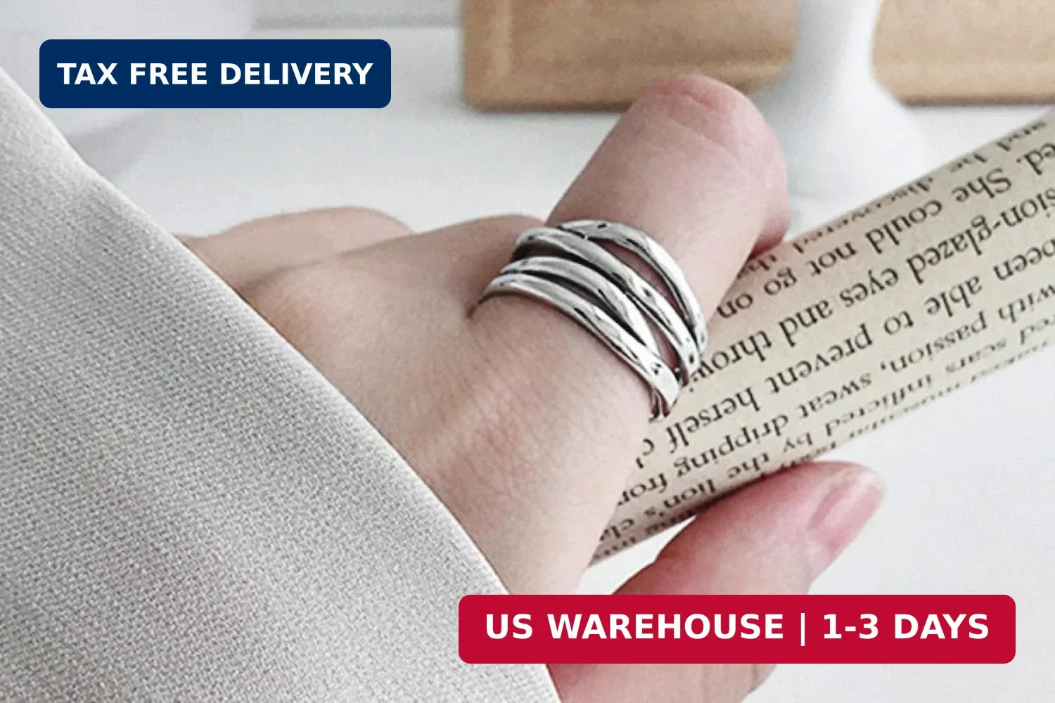 925 Sterling Silver Adjustable Layered Chain Ring, Party Rings For Women