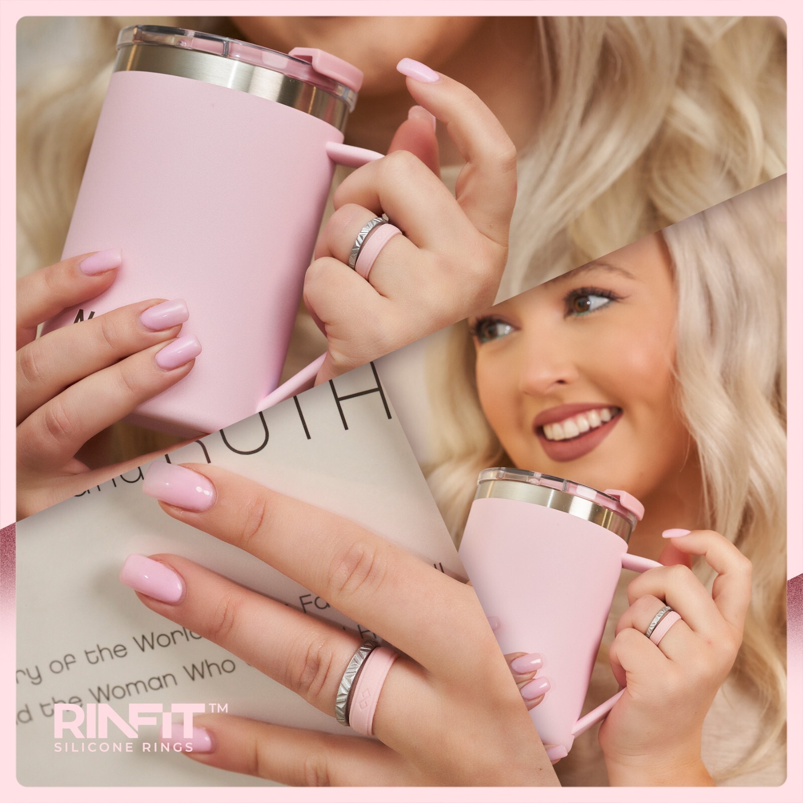 Silicone Wedding Rings by RINFIT. Wedding Rubber Bands. 4 Stackable Rings Set