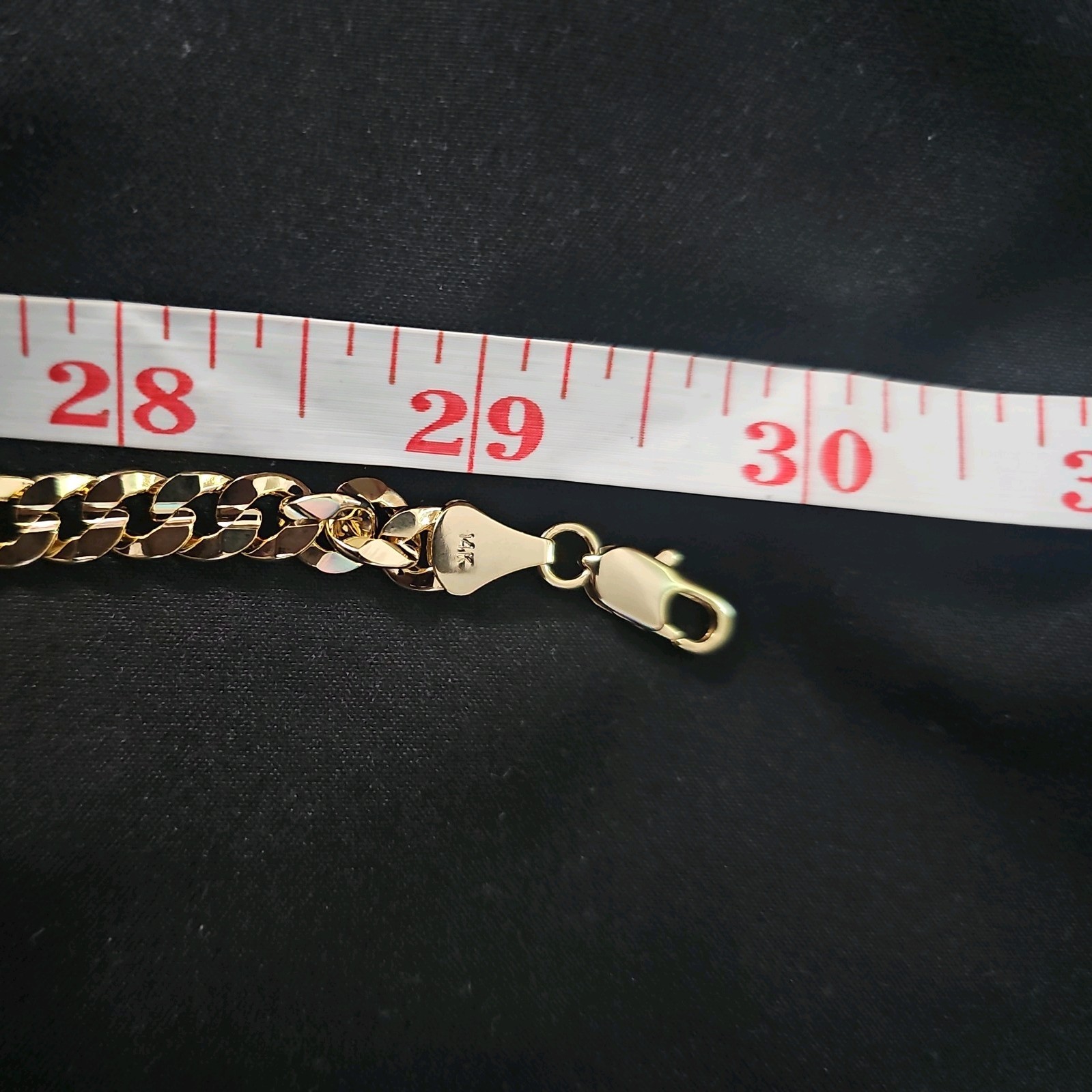 30in 14k Gold-Plated brass-7.0mm diamond cut Cuban Link Chain Lobster Clasp