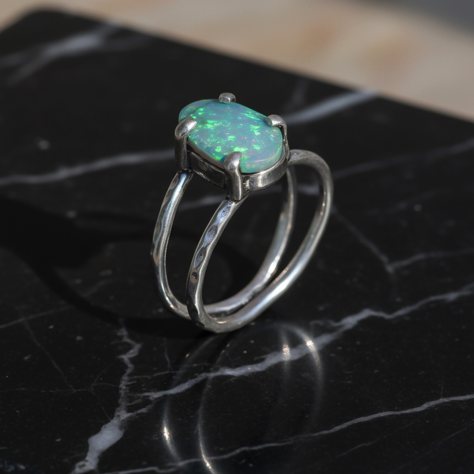 Fire Opal Gemstone 925 Sterling Silver Ring Handmade Jewelry Gift For Valentine