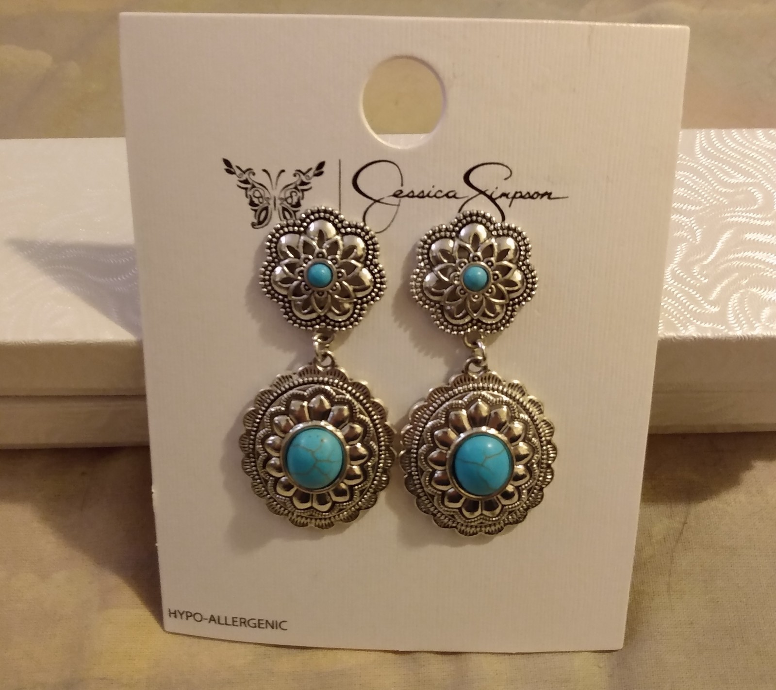 Jessica Simpson Turquoise Post Dangle Earrings