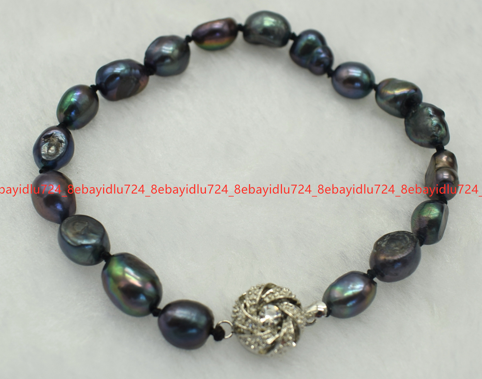 Fashion 7-8/8-9/9-10mm Multicolor Baroque Freshwater Pearl Bracelet 7.5”