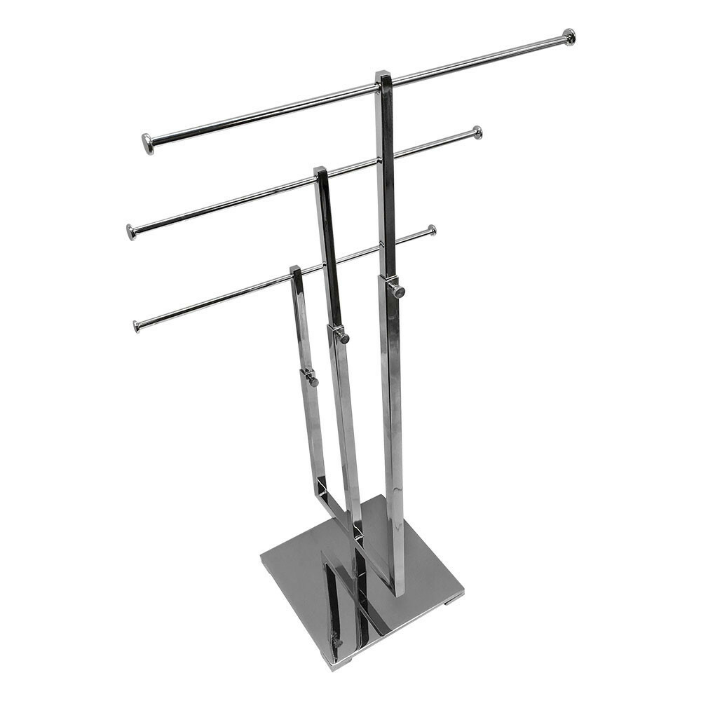 28-1/2”H 3 Tier Chrome Adjustable Jewelry Stand Retail Store Display Fixture