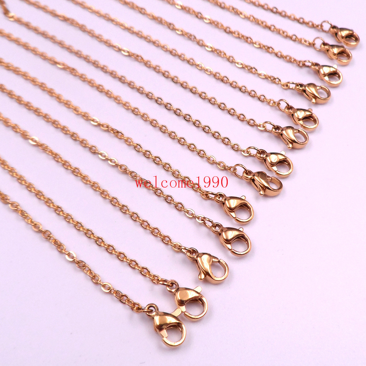Lot 100pc Gold Stainless Steel Tiny flat soldered Chain Necklace 2mm 45cm (18”)