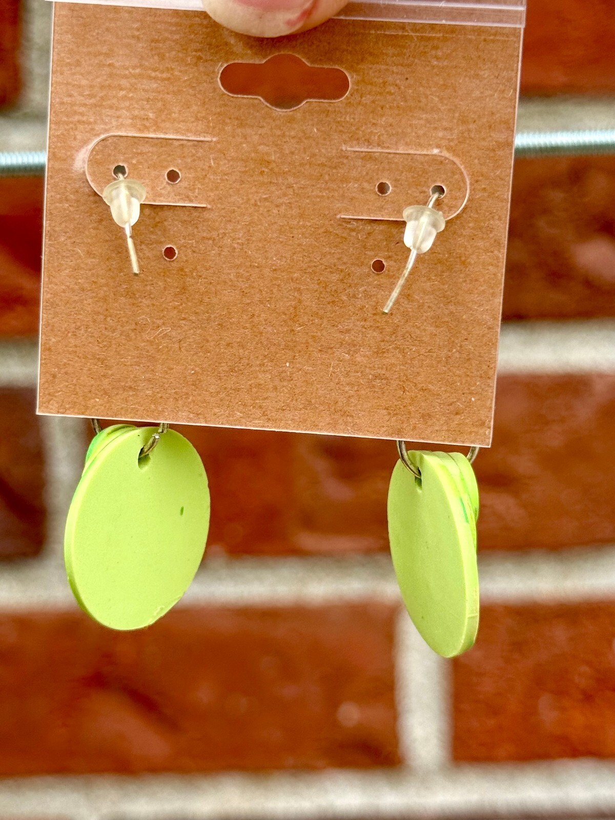 Handmade Polymer Clay Earrings Blue Green Purple
