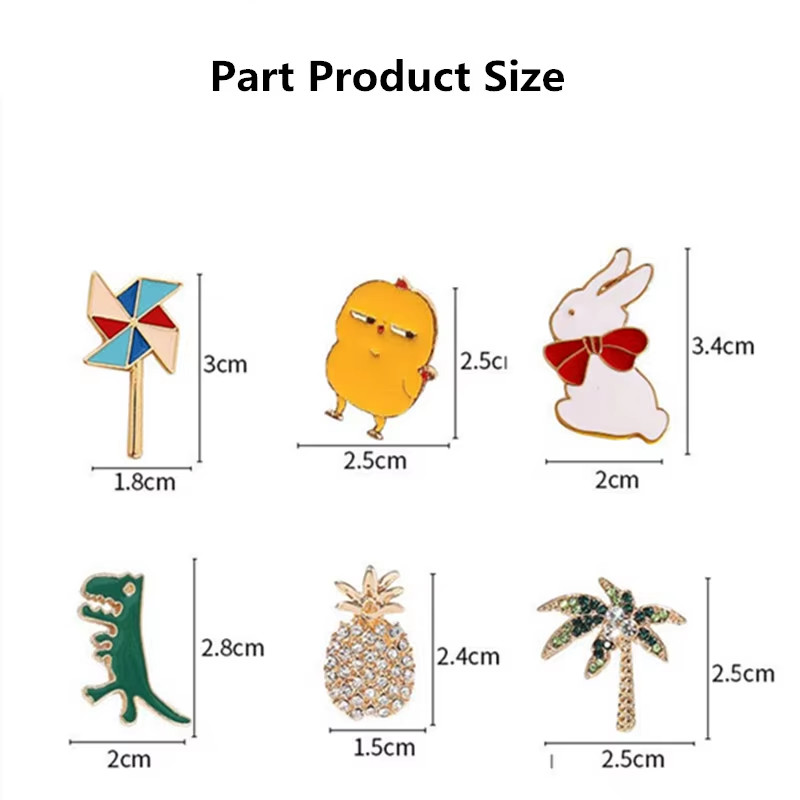 10/20/30/40/50Pcs Enamel Pin Badge Random Cute Animal Plant Metal Brooches Backp