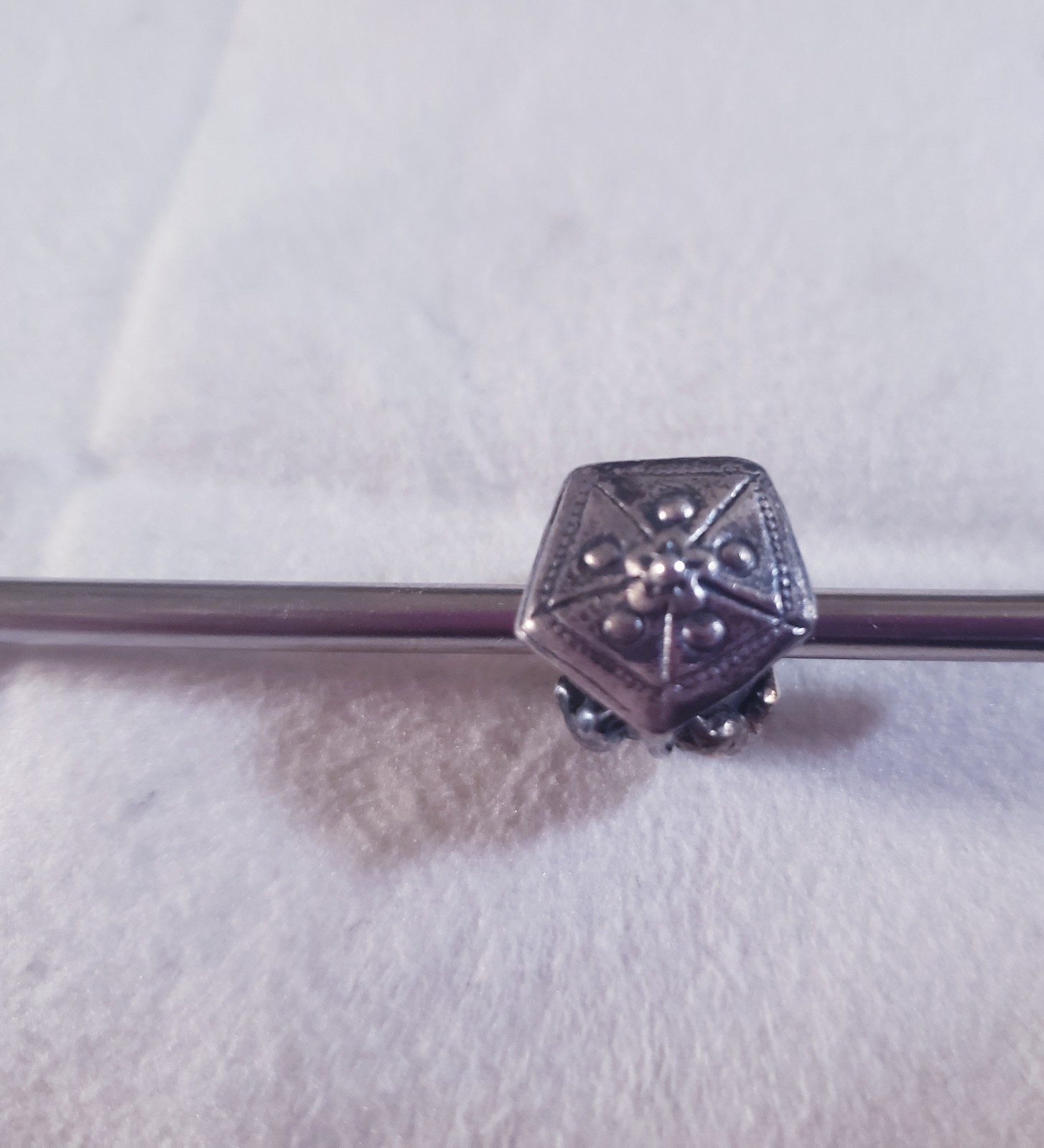 Gently Pre-owned Retired HTF Trollbeads Nightingale 18k Gold & SS.925 Bead 41815