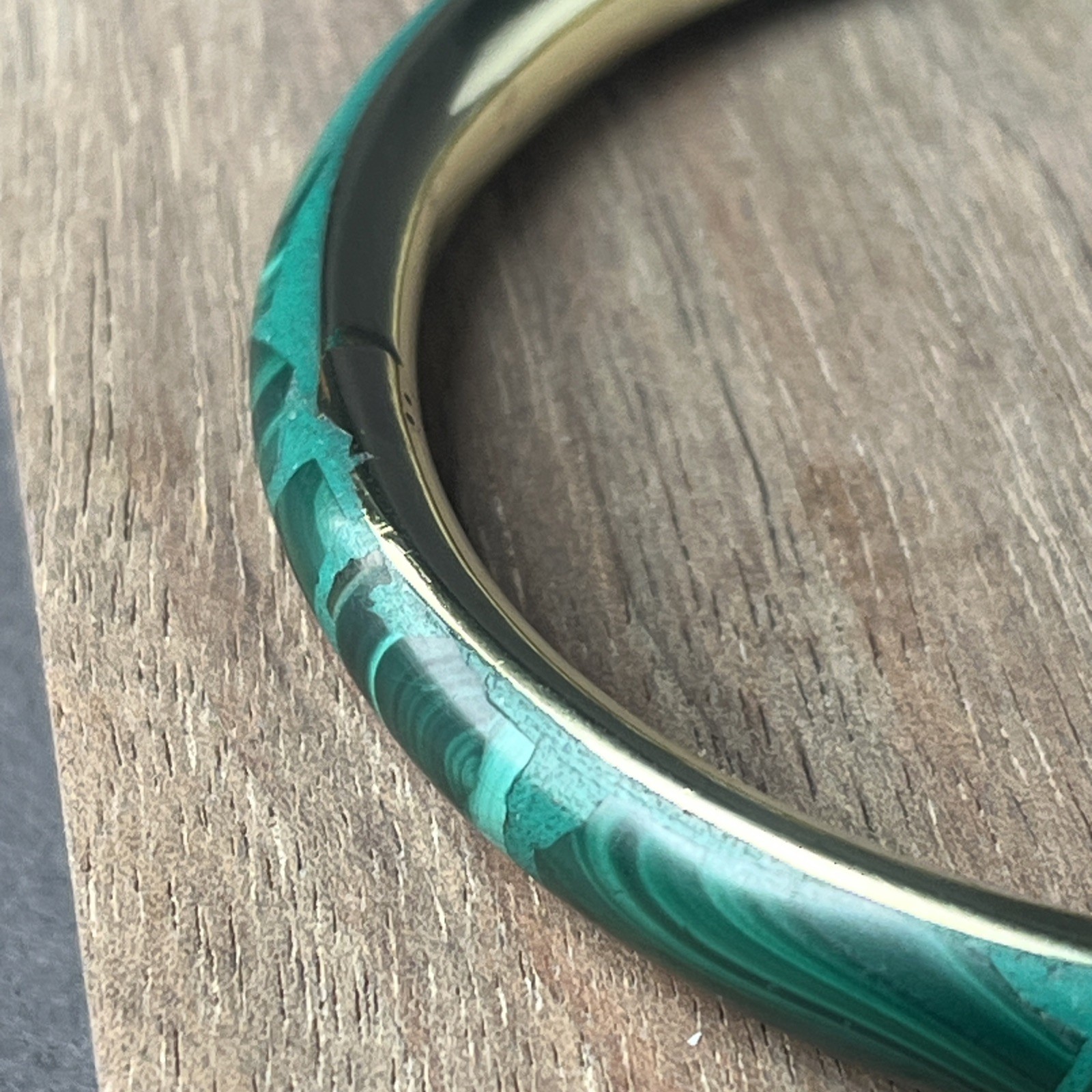 VGT Large Malachite Bangle Bracelet Malachite Bracelet Size Sm-Medium 6.0”-6.5”