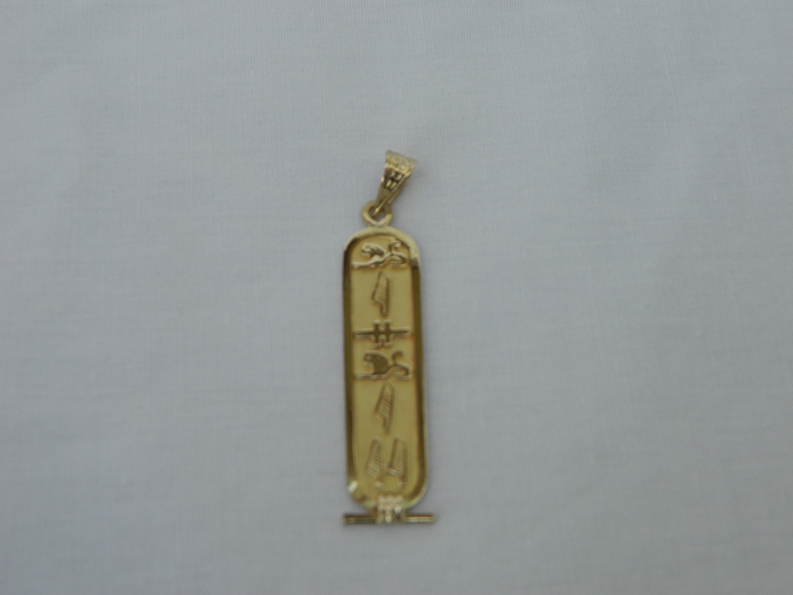Egyptian Personalized 18K Gold Cartouche Hieroglyphic Made to Order 5-6 Letters