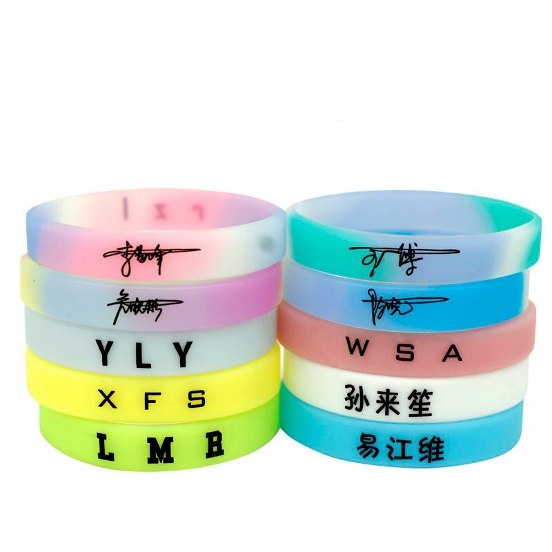 5PCS Custom Debossed Silicone Wristbands Personalized Rubber Bracelets Gifts