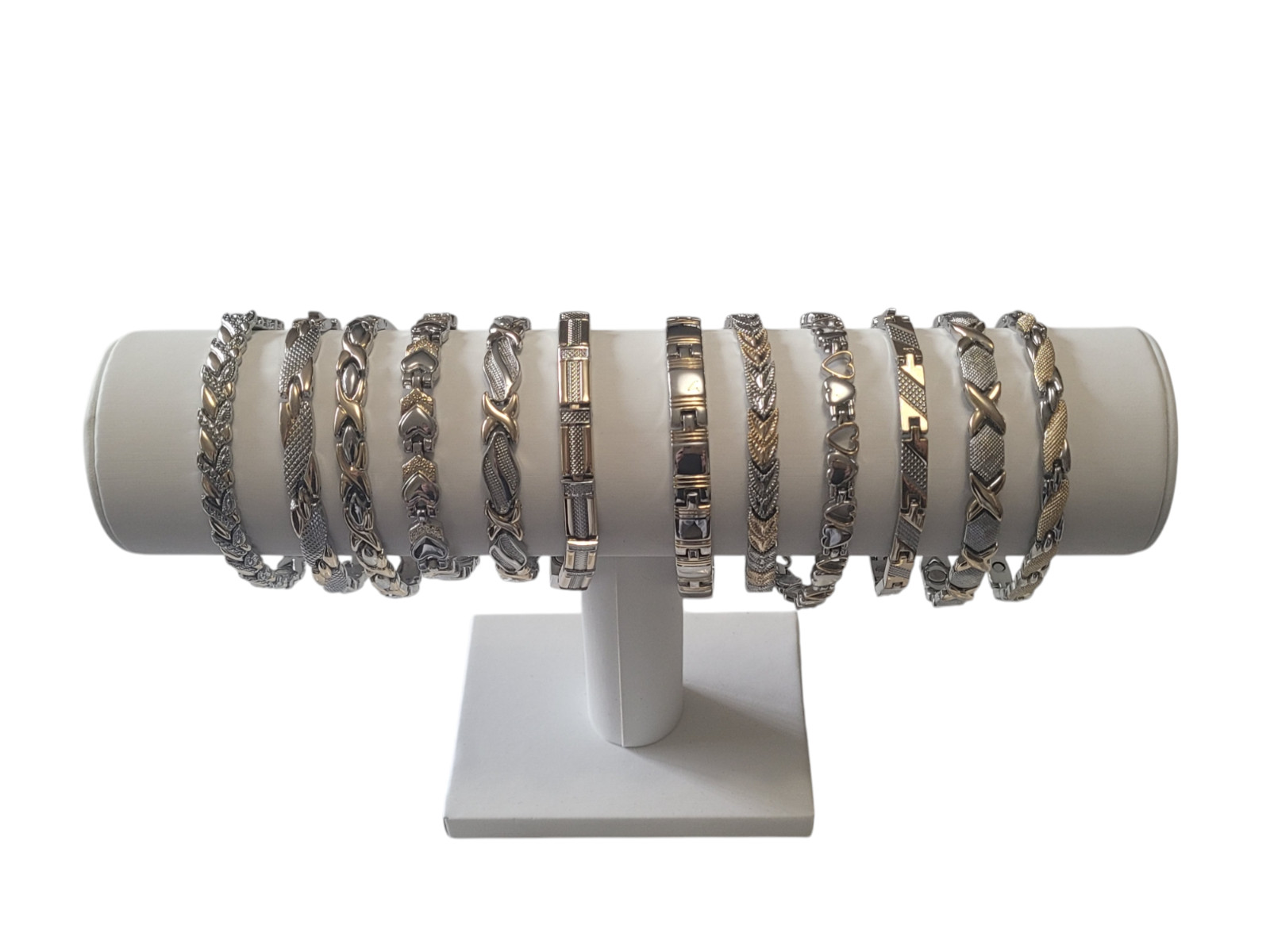 Silver & Gold Plated Magnetic Link Bracelet – Two Tone Magnetic Bracelet Love