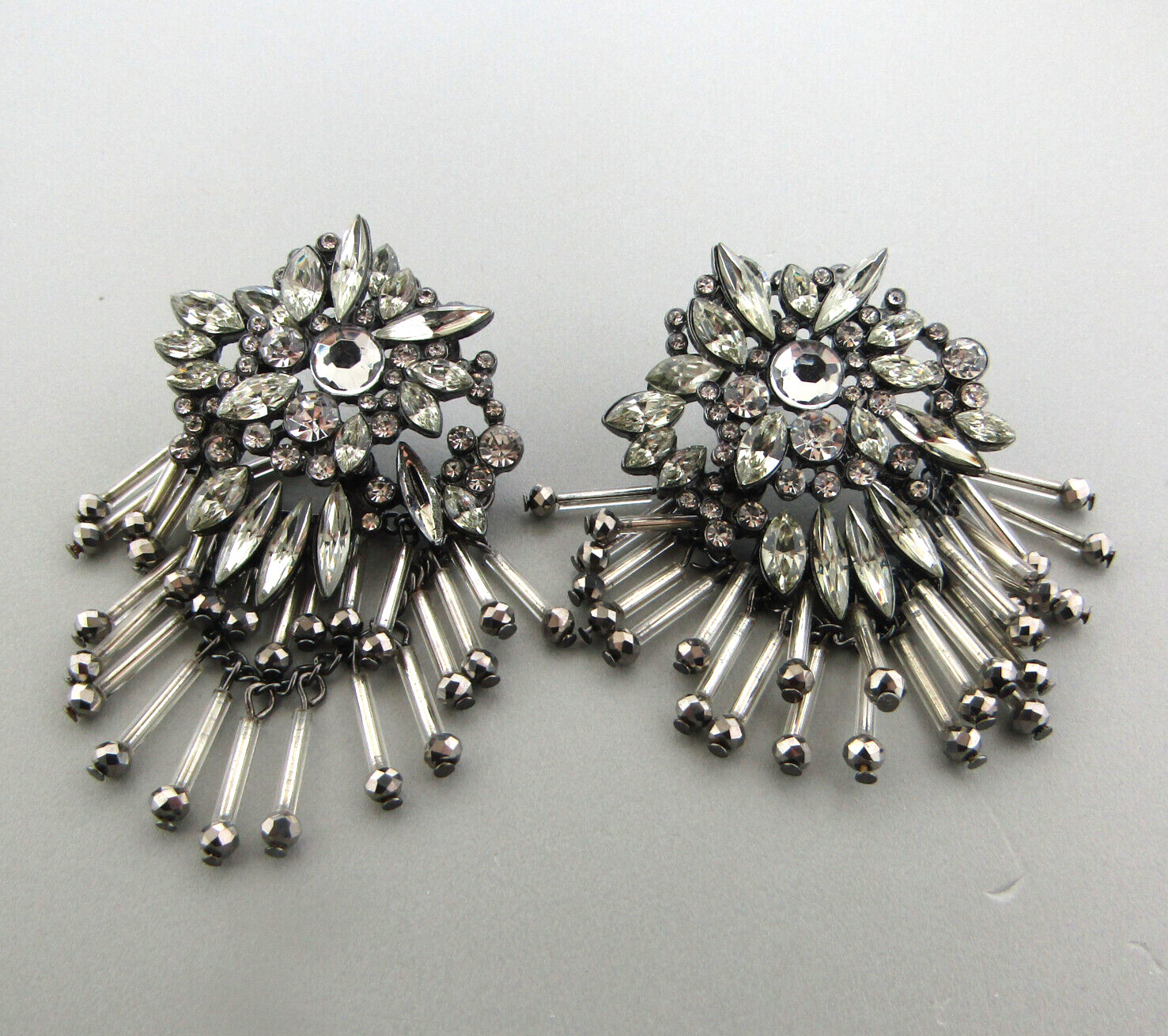Rhinestone Dangle Chandelier Earrings 1.25*2.25 in