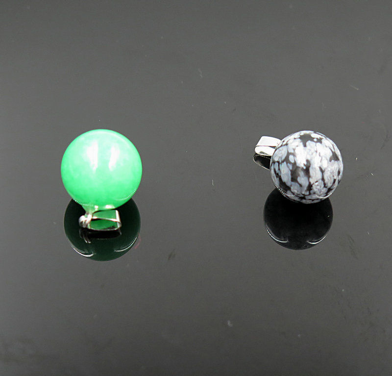 10pcs/lot wholesale Mixed Natural Stone Round Ball DIY Pendants Charms AST252
