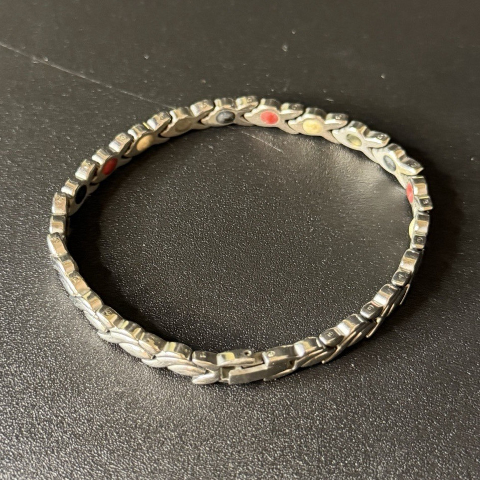 Stainless Steel Silver Tone Chain Bracelet Link Chain w Box Clasp Closure