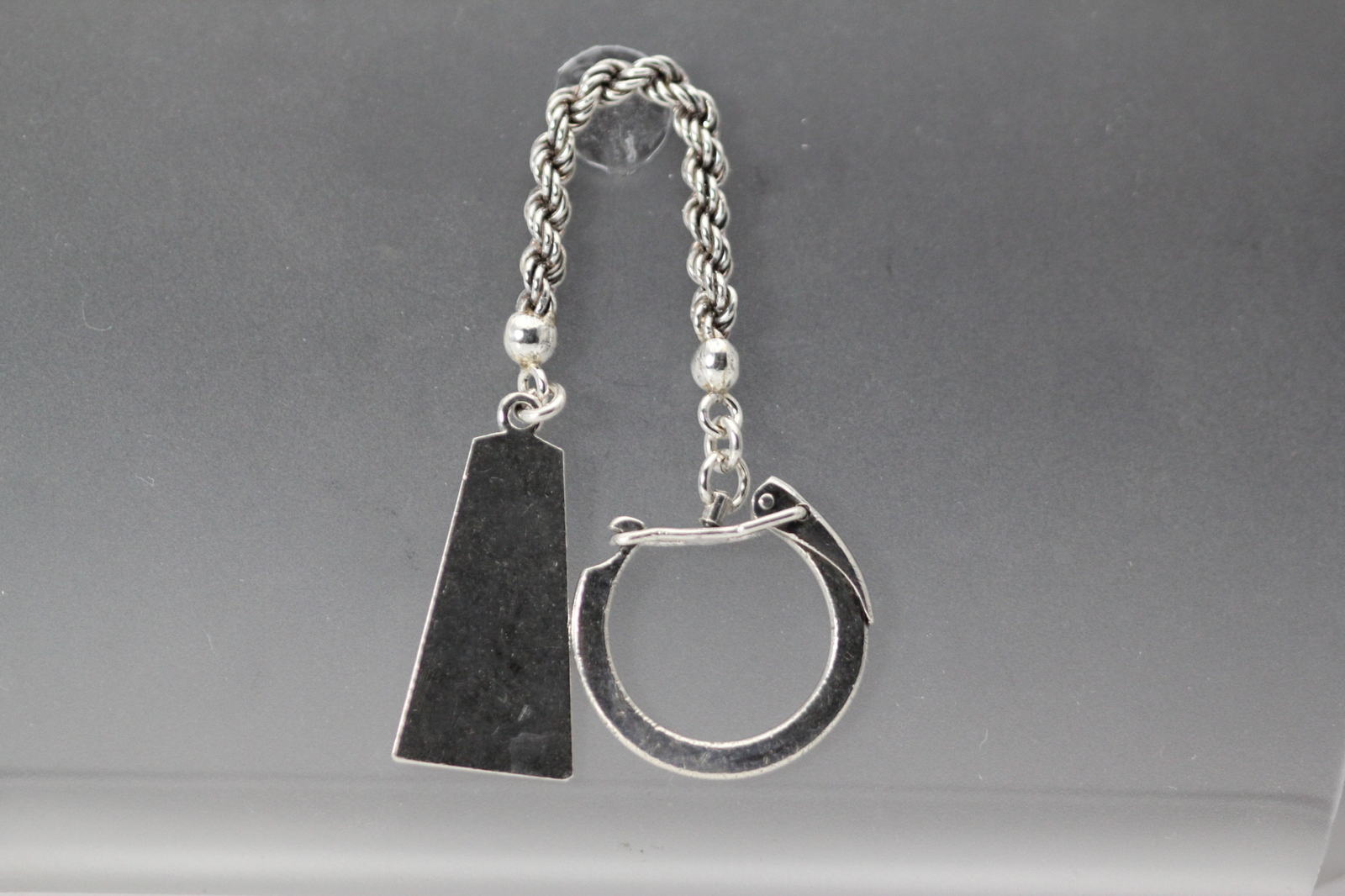 Vintage 950 Sterling Silver Trapezoid Key Chain 9.3 Grams (PEN9967)