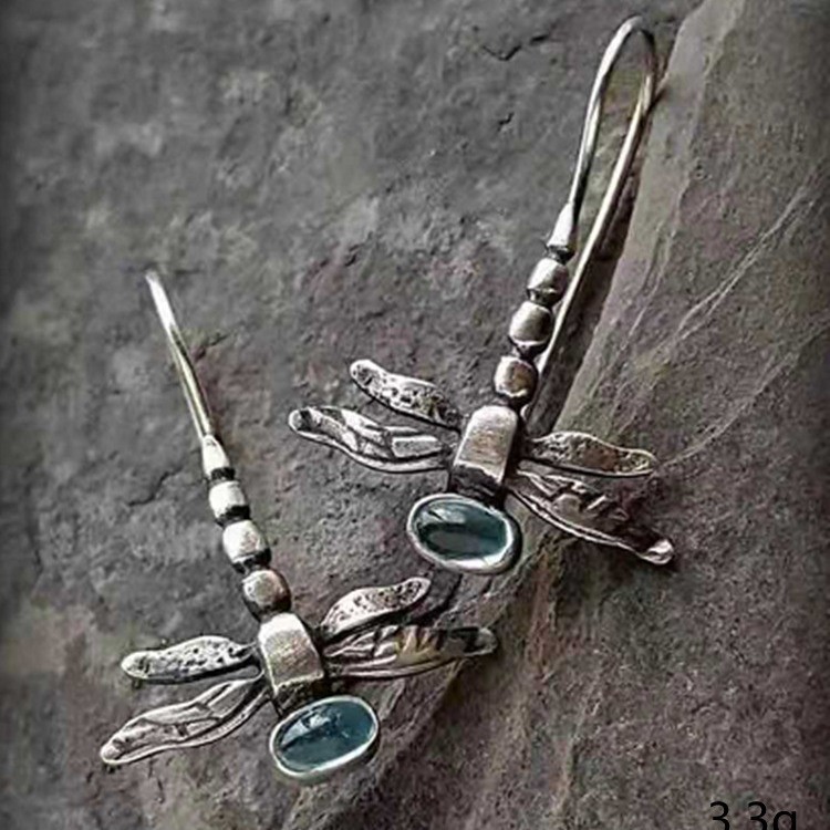 New Silver Plated Dragonfly Earrings Simple Hook Dangle