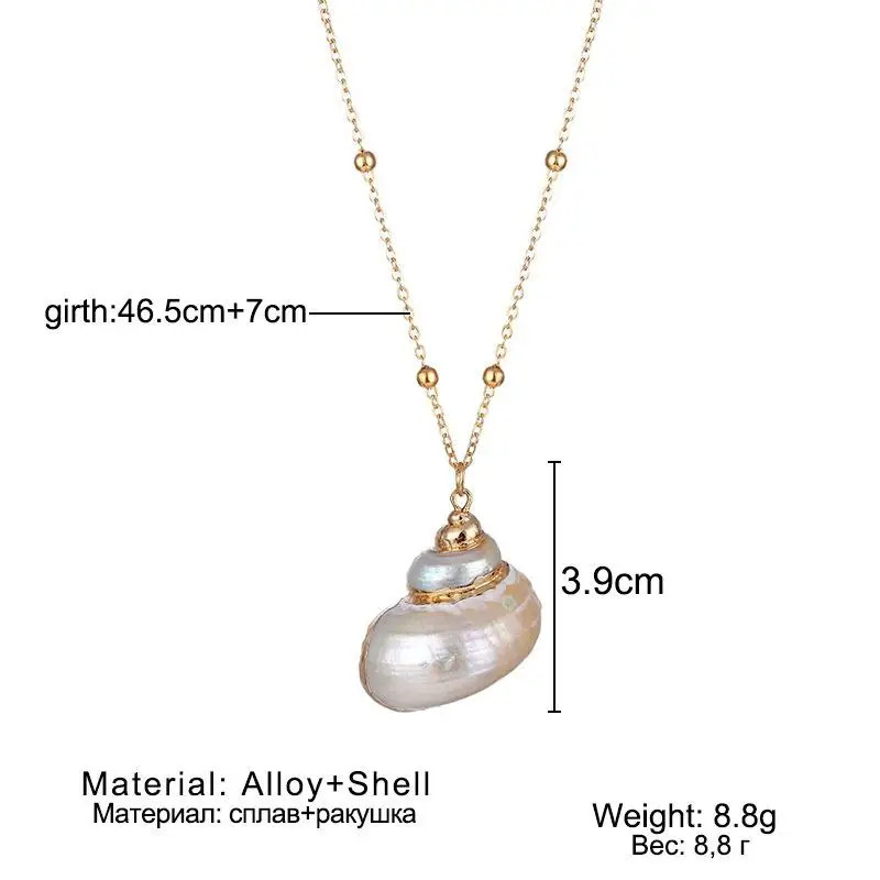 Bohemia Conch Shells Necklace Sea Beach Shell Pendant Necklace For Women Female