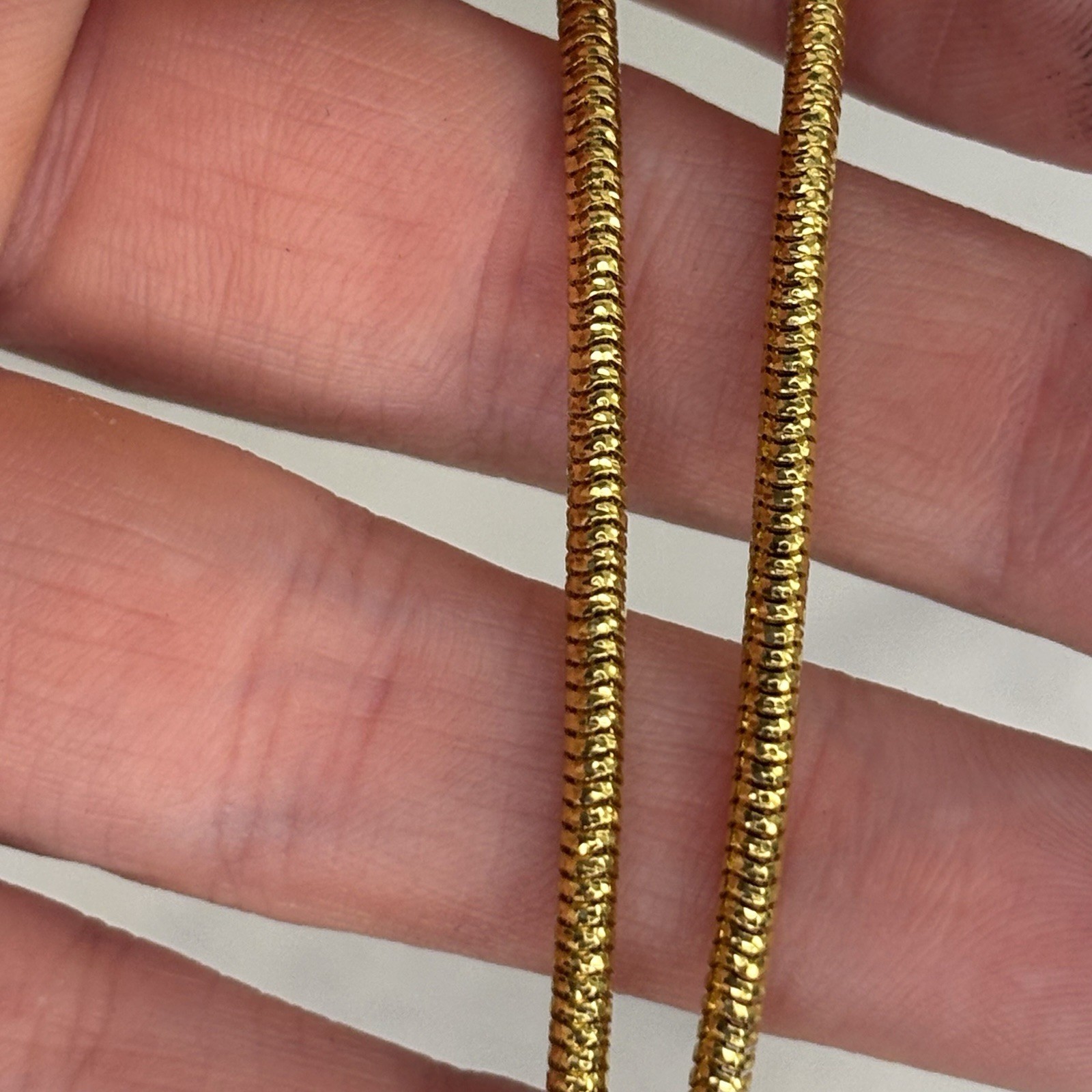 Bronze Milor Italy 36” Yellow Gold Plate Snake Chain Necklace Long