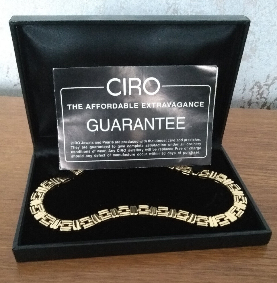 Ciro D’orlan Choker/Necklace Gold Plated Vintage Costume Jewellery 40cm 1cm 72gr