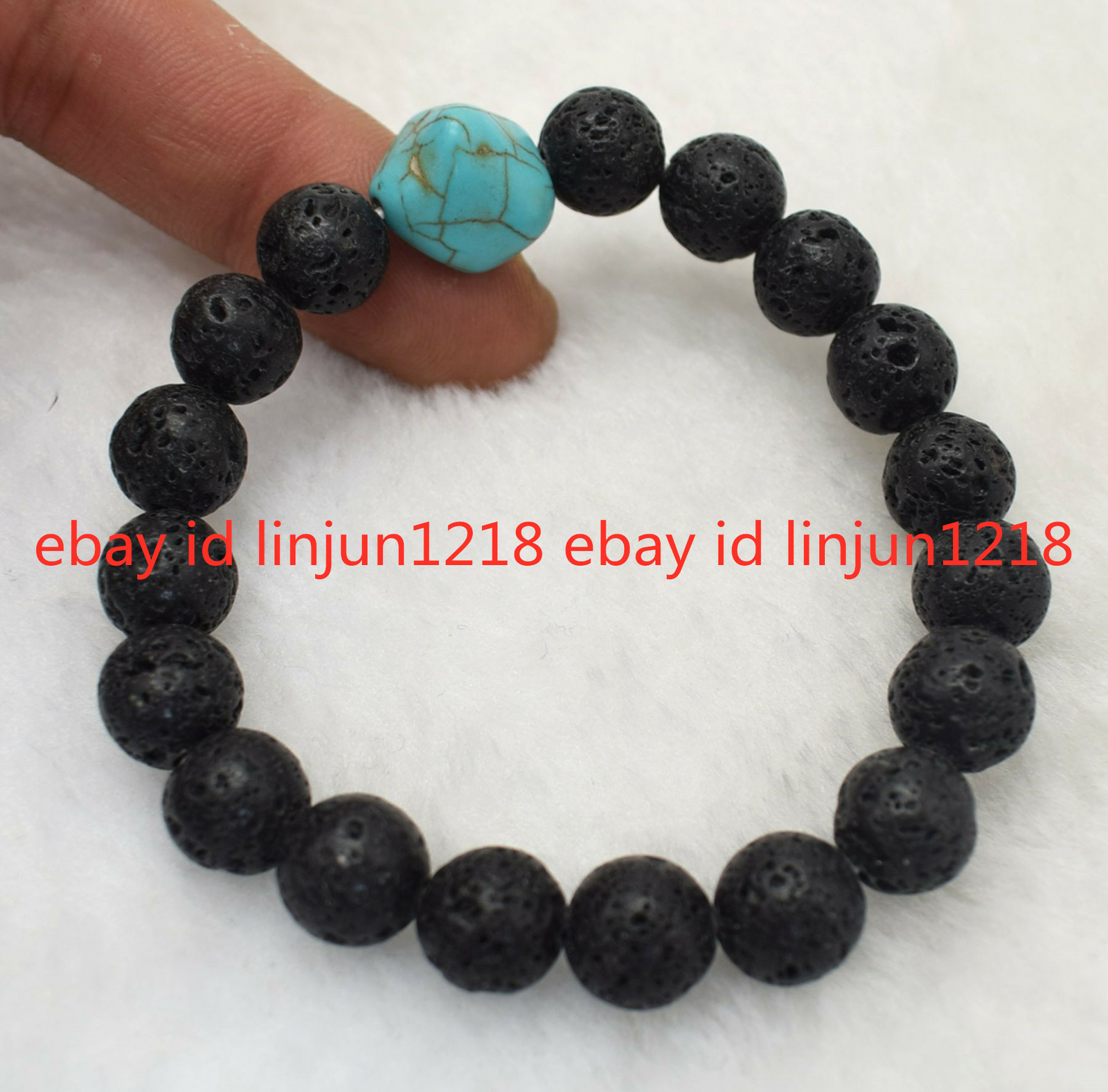8mm 10mm Bracelet Chakra Healing Beads Lava Natural Turquoise Stone 7.5”
