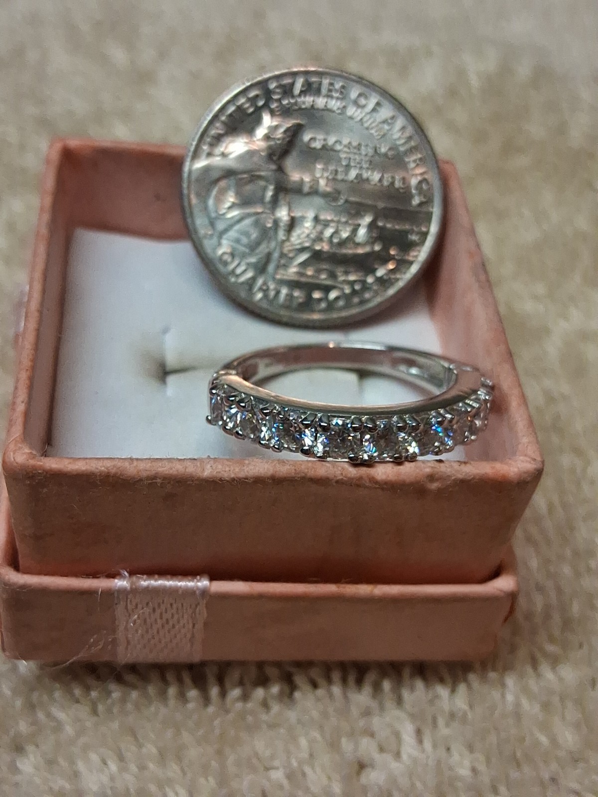 Size 6.0 Rhodium Over Sterling Arthritis Band Ring In Moissanite 1.00 TCW (1085)