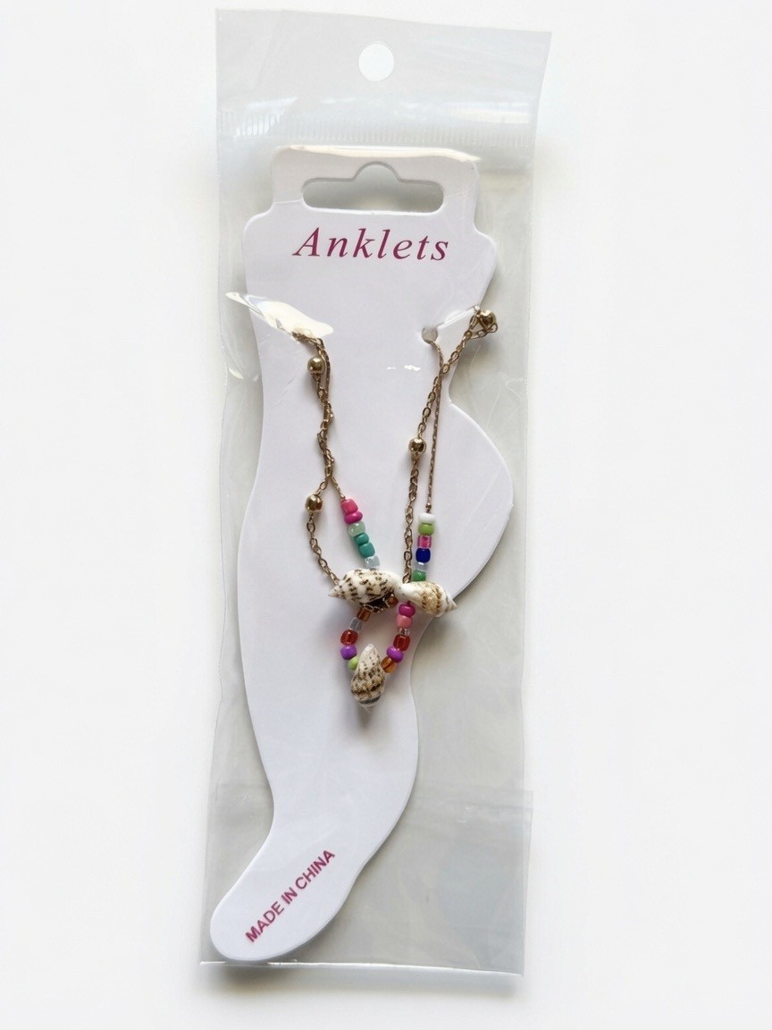 Boho Cowrie Shell Anklet Gold Chain Colorful Beads Beach Foot Jewelry New
