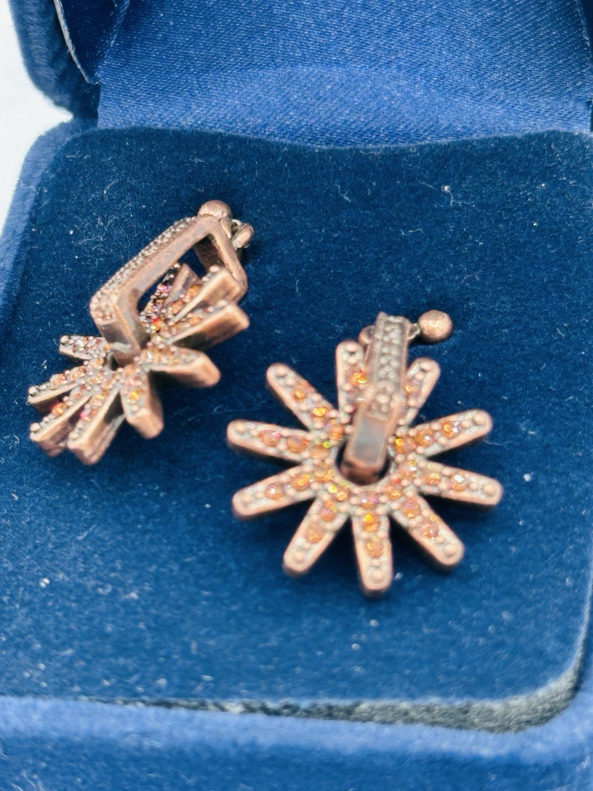 Western Crystal Spur Dangle Earrings Montana Silversmiths Copper Tone