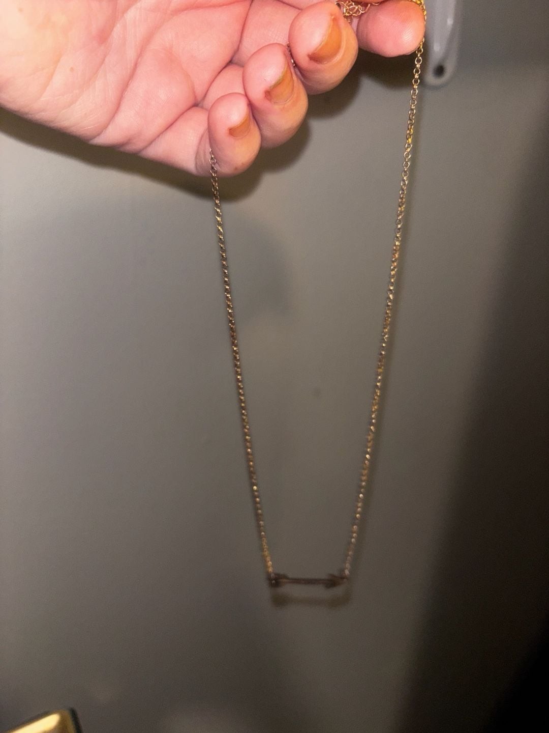 Gold Tone Arrow Pendant Necklace