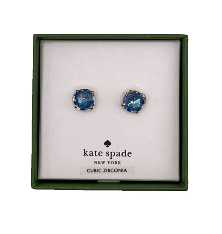 Kate Spade Studs Bright Ideas Blue Sapphire Prong Stud Earrings Jewelry Gift NEW