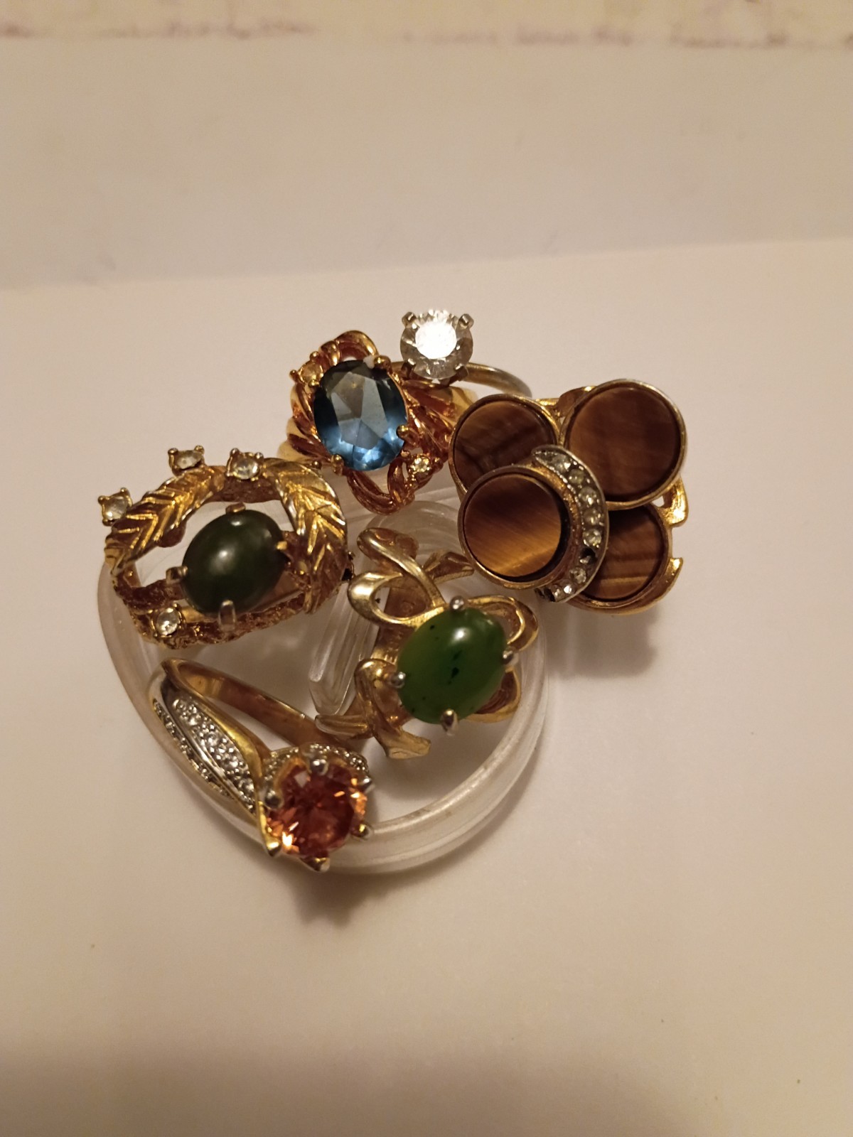 Lot of 6 18k HGE rings Size 6 – 6.5
