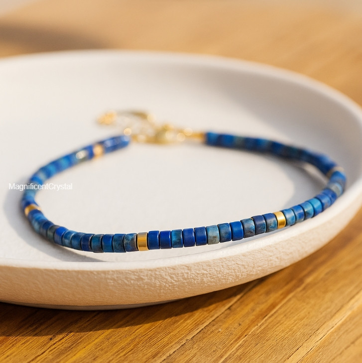 Minimalist Tube Beaded Crystal Stone Bracelet Boho Multicolor Jewelry Reiki Gift