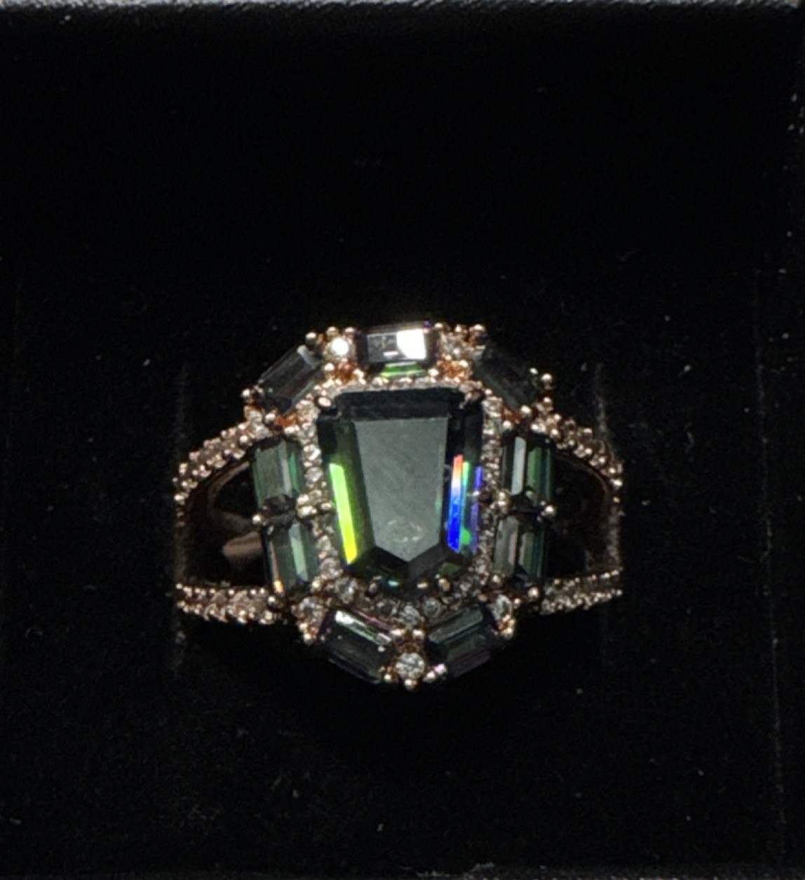 Bomb Party RG11391 Velvet Majesty Rose Gold Plated Lab Alexandrite Halo Ring 8