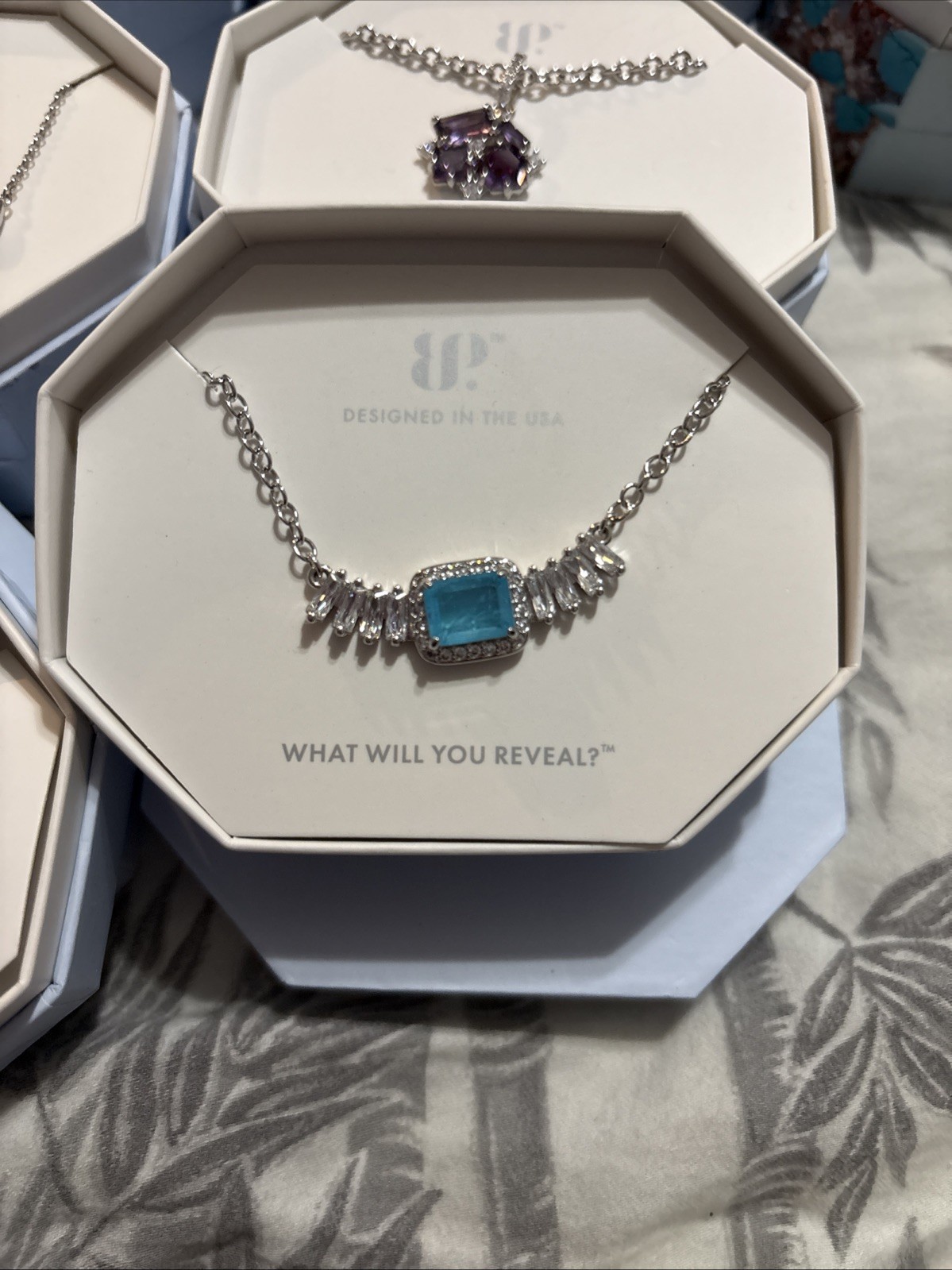Bomb Party NK56687 Pale Dreams On the horizon Aqua Blue Quartz Necklace