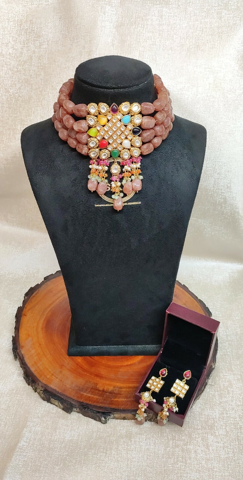 SAV KUNDAN NAVRATAN CHOKHER WITH BRONZITE STONES