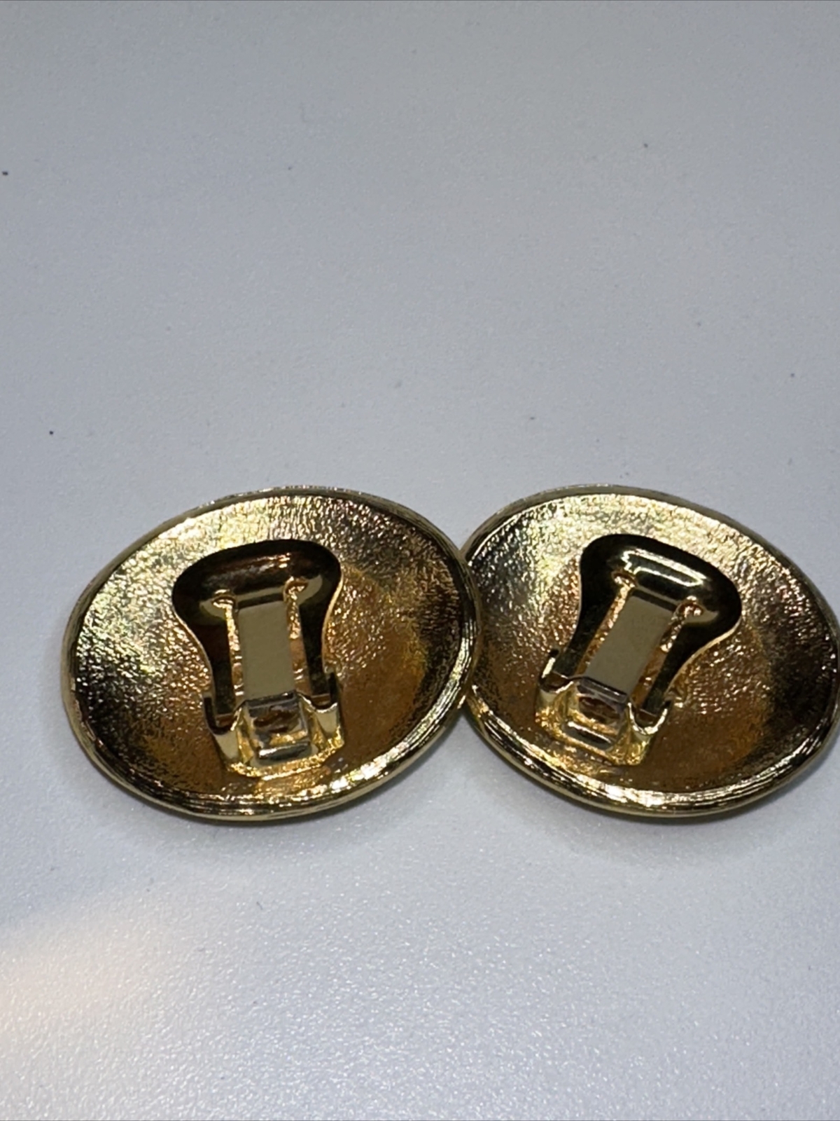 Vintage Allison Reed Clip on Earrings Teal Enamel Gold Clip On